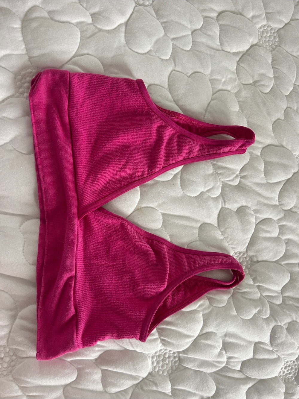 Anthropologie Hot Pink Ribbed Bralette
